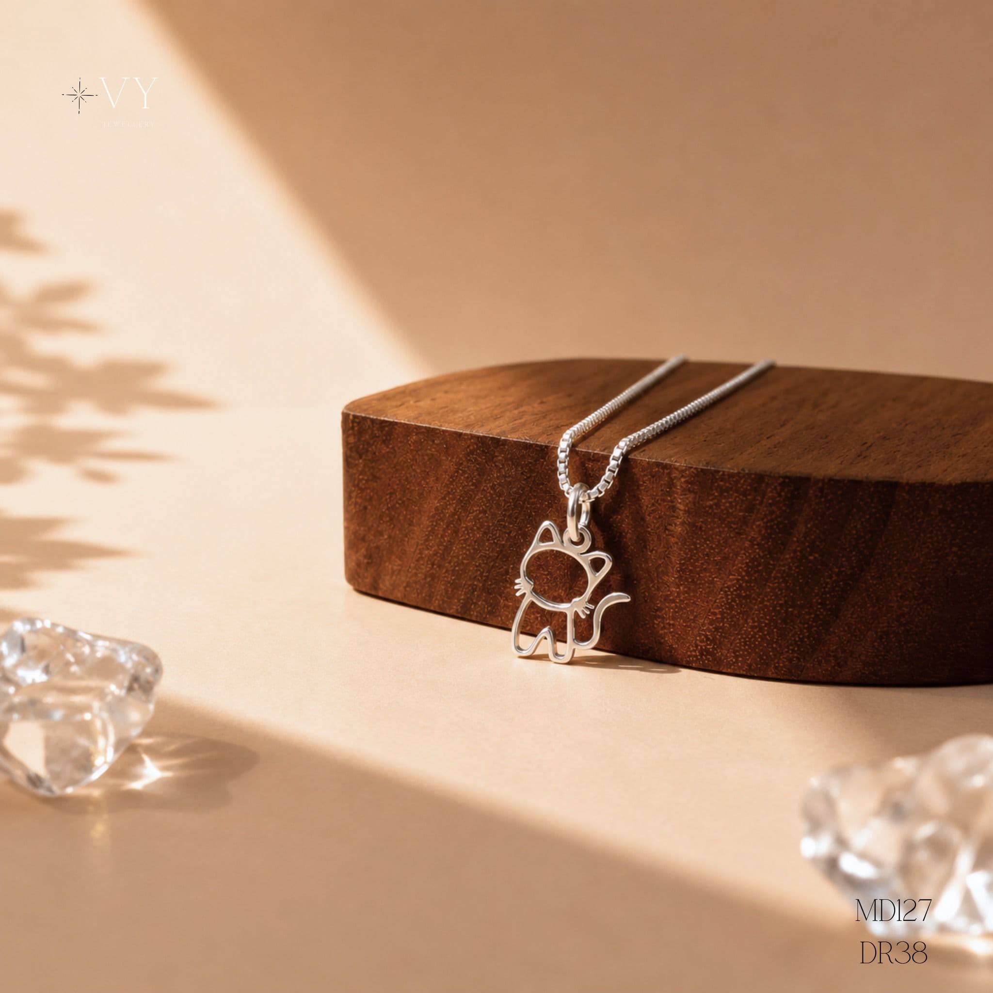 Silver Cat Outline Pendant