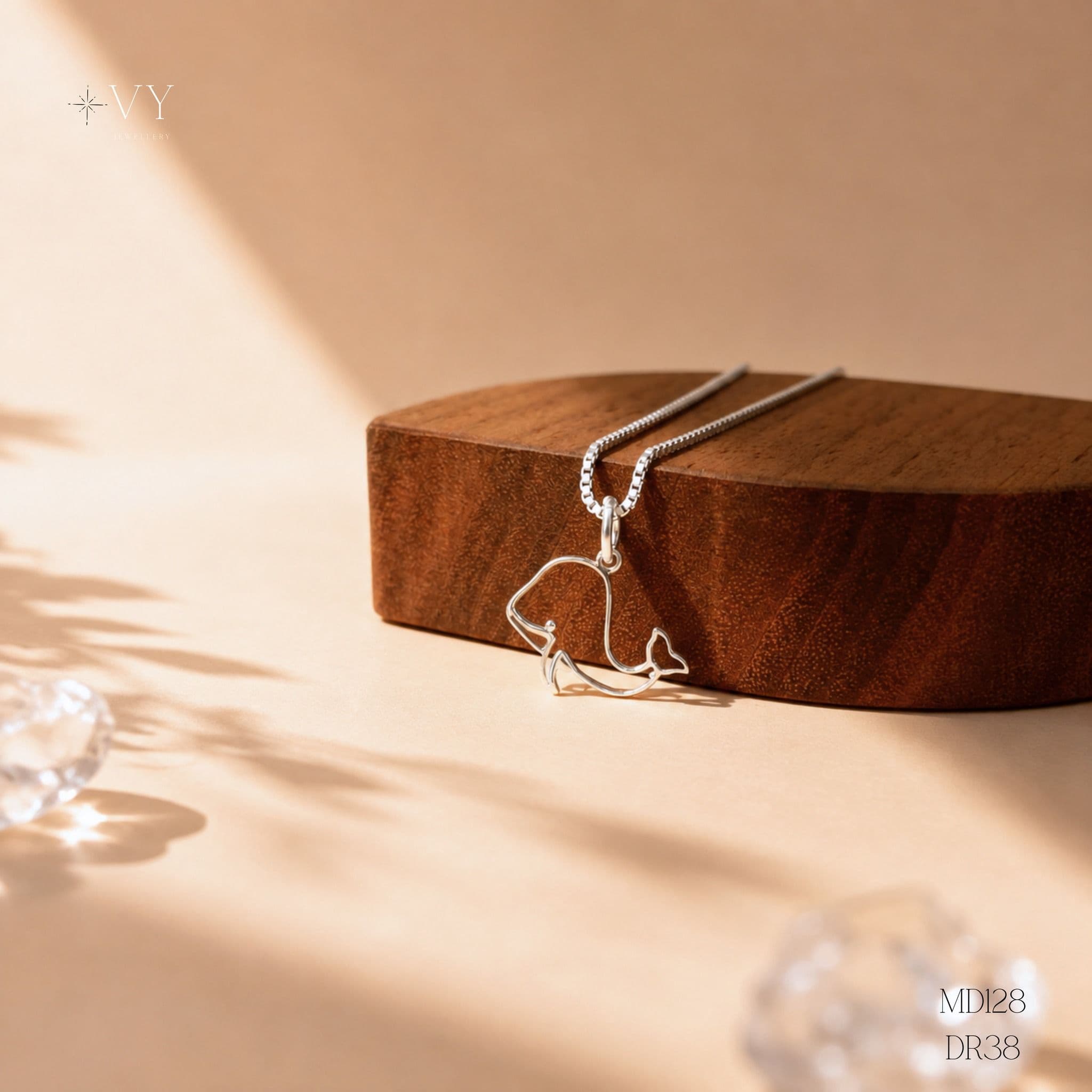 Silver Whale Outline Pendant